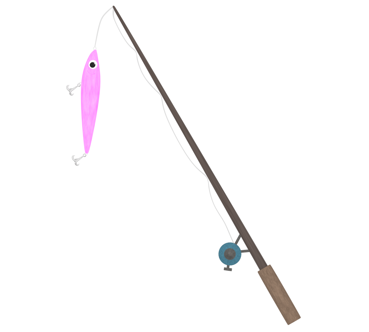 ルアーと釣り竿のイラスト