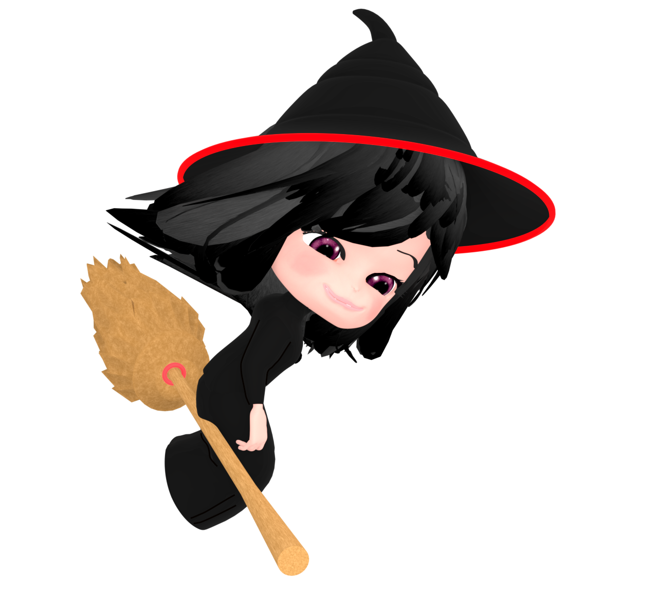 空から見下ろす魔法使いのイラスト