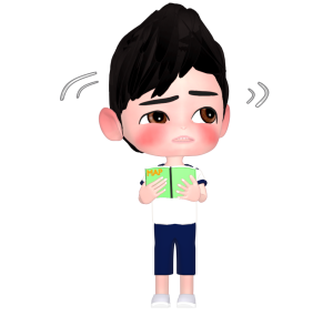 辺りを見渡す道に迷った男子生徒のイラスト
