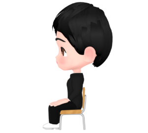 椅子に座る男子生徒のイラスト