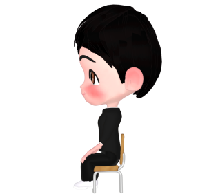 椅子に座る男子生徒のイラスト