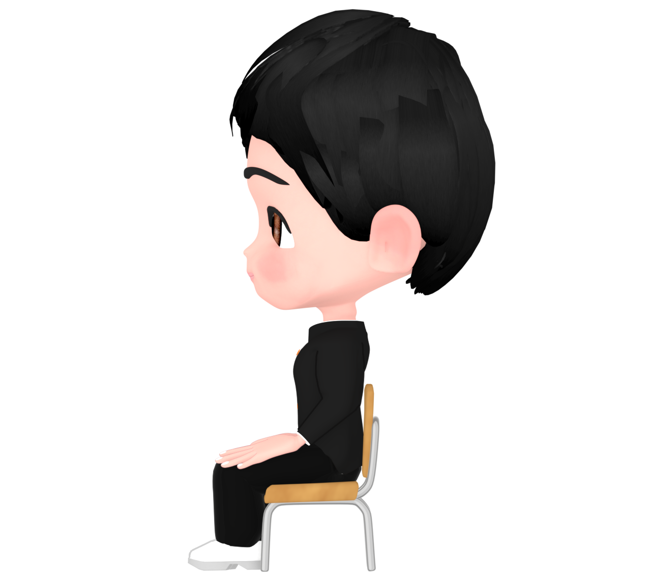 椅子に座る男子生徒のイラスト
