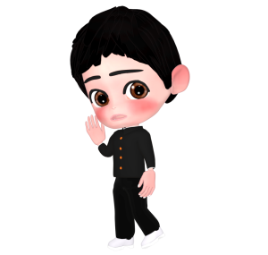 静かに話す男子生徒のイラスト