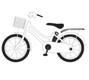 ママチャリの電動自転車のイラスト