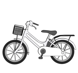 ママチャリの電動自転車のイラスト