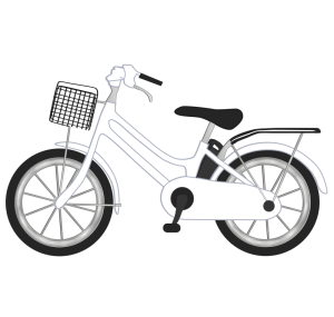 ママチャリの電動自転車のイラスト