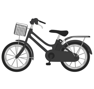 電気アシスト付きママチャリのイラスト