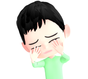 光を浴びる男性のイラスト