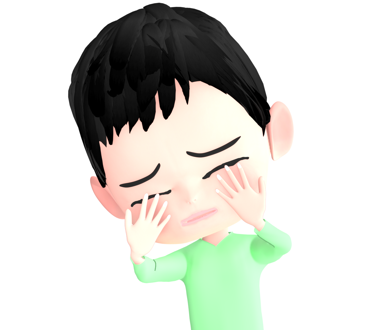 光を浴びる男性のイラスト