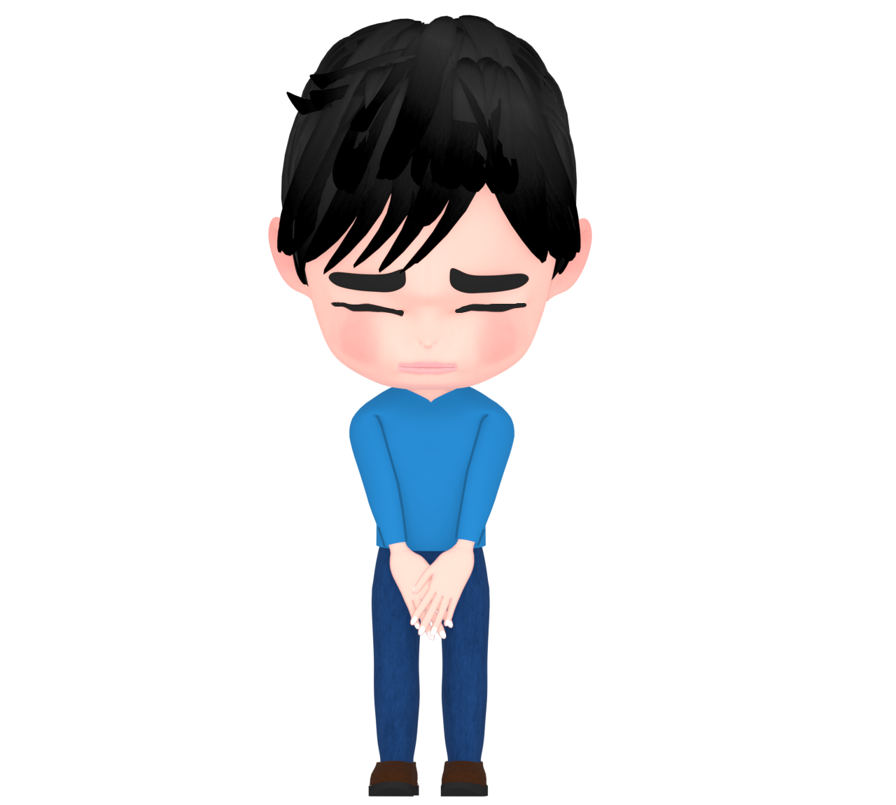 頭を下げる男性のイラスト