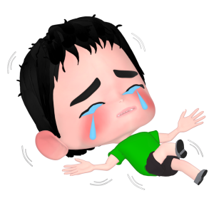 駄々をこねる男性のイラスト