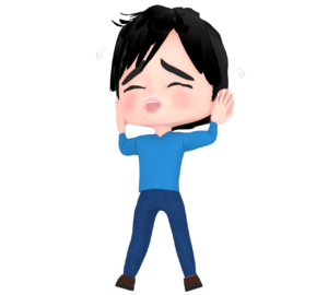 耳をふさぐ男性のイラスト