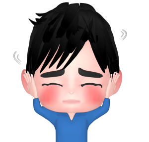 耳をふさぐ男性のイラスト