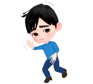 前を横切る男性のイラスト