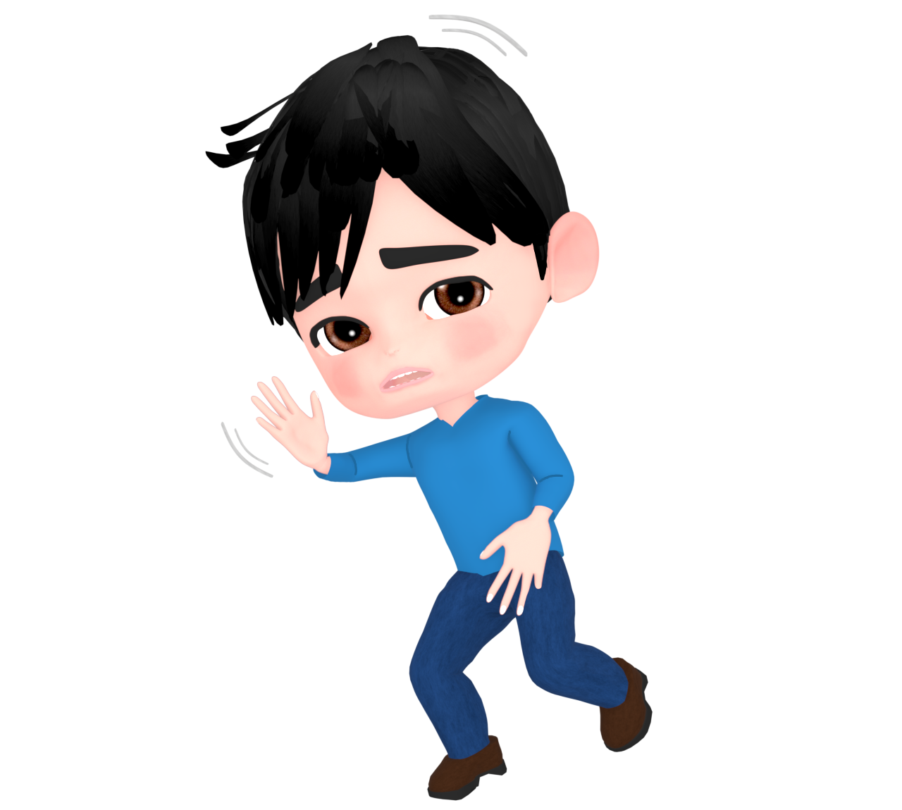 前を横切る男性のイラスト