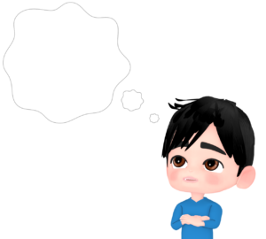 妄想中の男性のイラスト