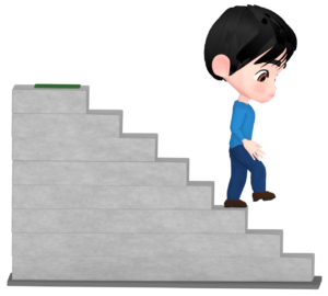 階段を下る男性のイラスト