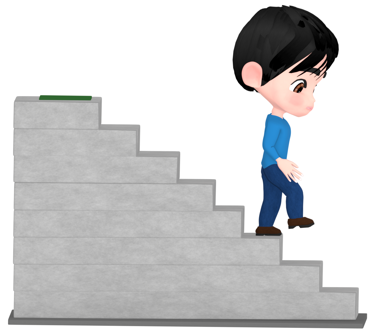 階段を下る男性のイラスト 11 階段を下る男性のイラスト