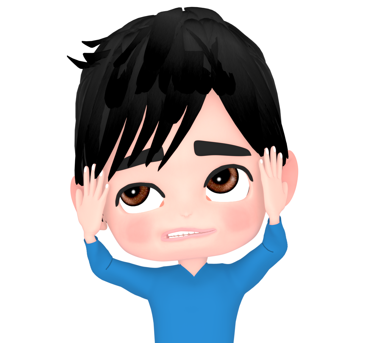 頭を抱える男性のイラスト