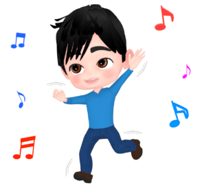 ノリノリの男性のイラスト