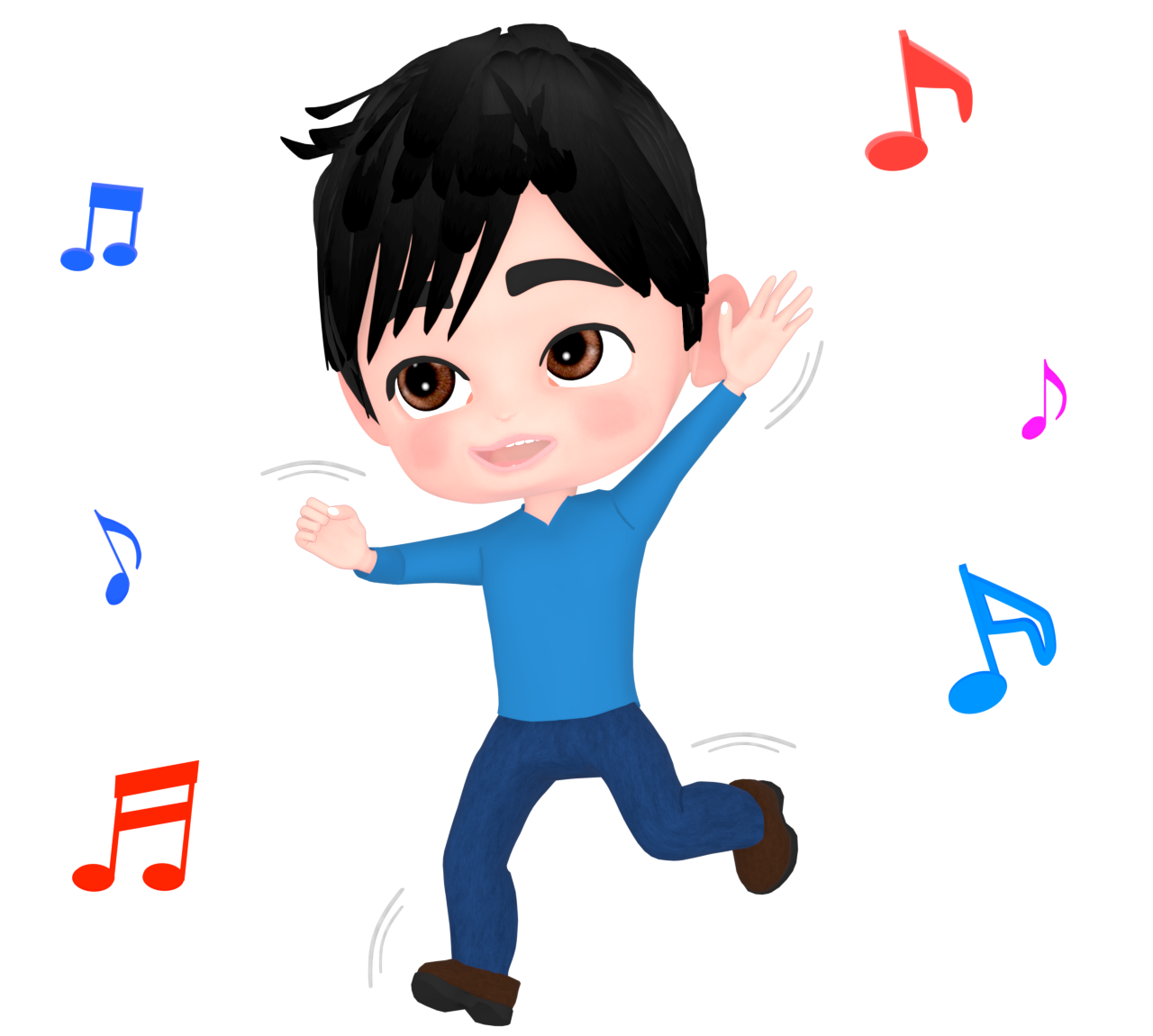 ノリノリの男性のイラスト