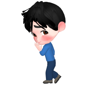 影で笑う男性のイラスト
