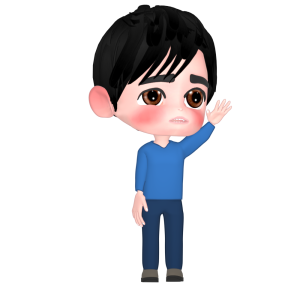 周りを見渡す男性のイラスト