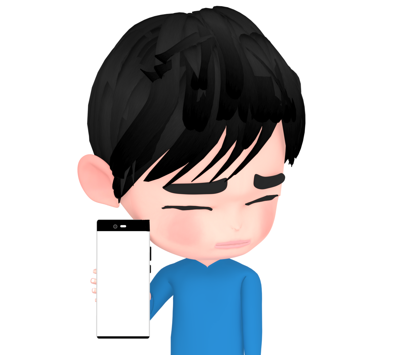 スマホから目を逸らす男性のイラスト 9 スマホから目を逸らす男性のイラスト