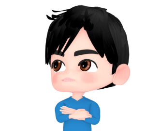 腕を組んでそっぽを向く男性のイラスト