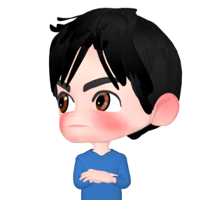 腕を組みそっぽを向く男性のイラスト