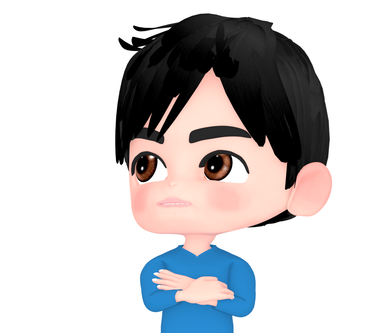 腕を組んでそっぽを向く男性のイラスト