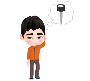 鍵を探す男性のイラスト