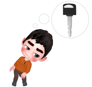 鍵を探す男性のイラスト