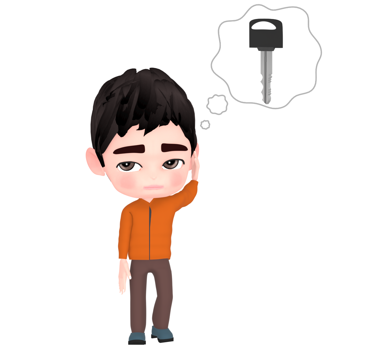 鍵を探す男性のイラスト