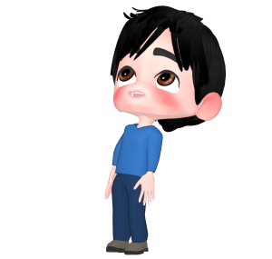 空を見上げる男性のイラスト