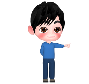 「あそこ」を指差す男性のイラスト