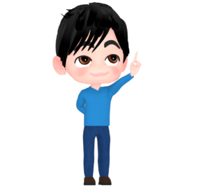 上を指差す男性のイラスト