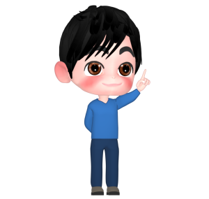 上を指差す男性のイラスト