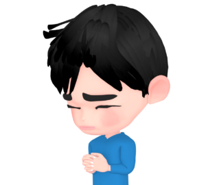 目を閉じて祈る男性のイラスト