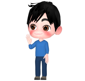 手を上げる男性のイラスト
