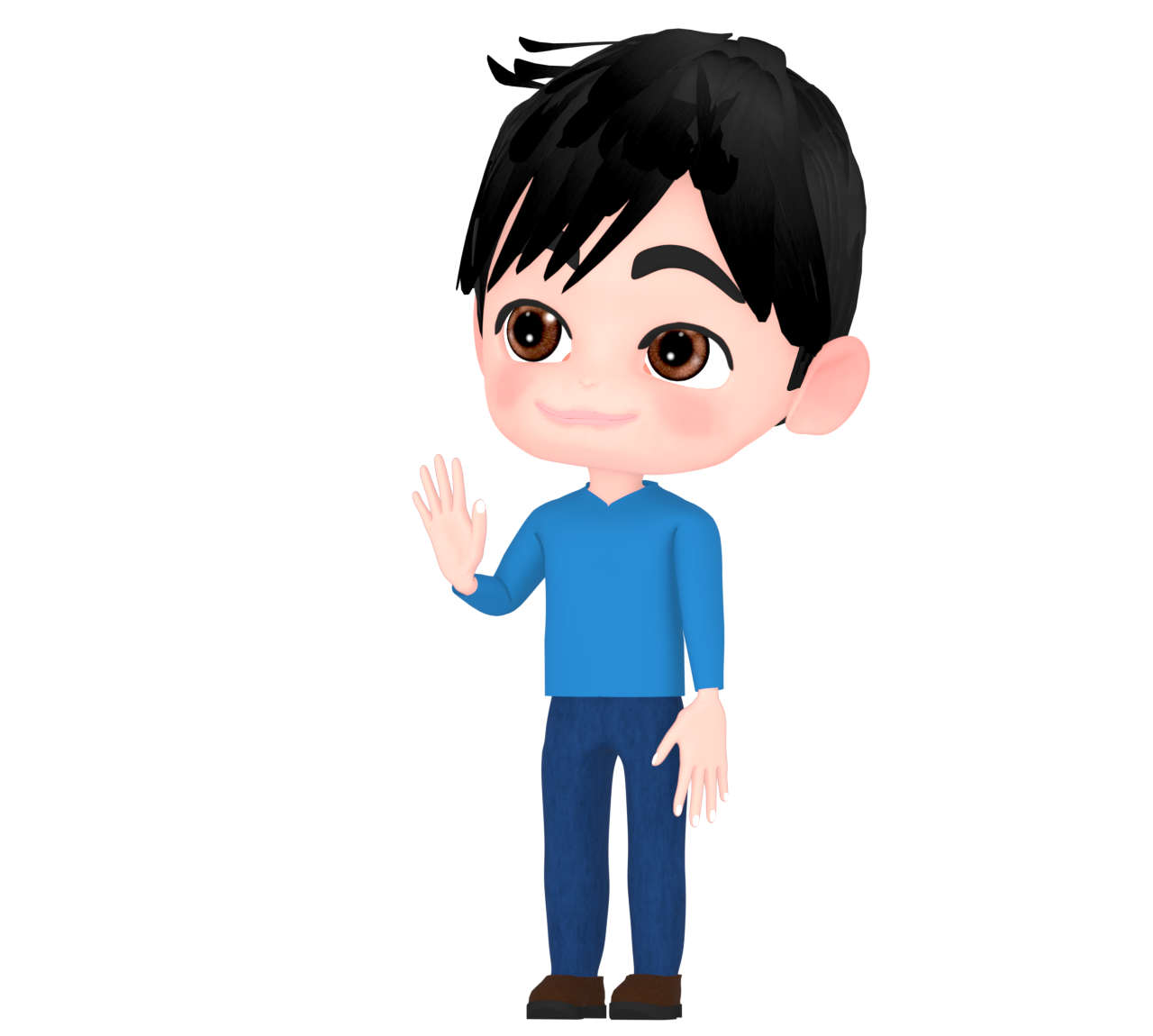 手を挙げる男性のイラスト