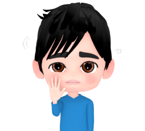 首を振って断る男性のイラスト