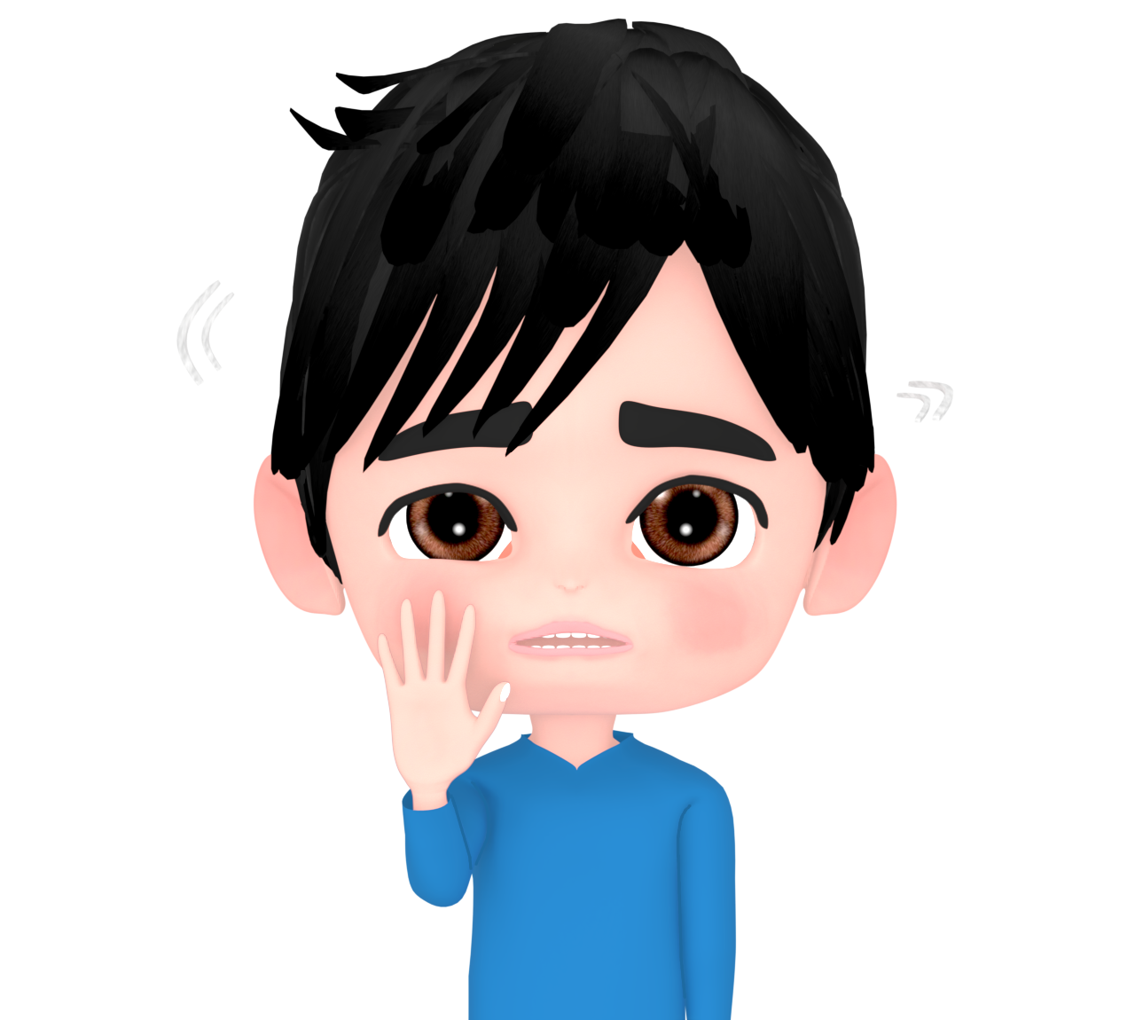 首を振って断る男性のイラスト