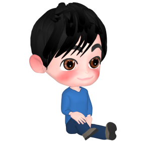 足を立てて座る男性のイラスト