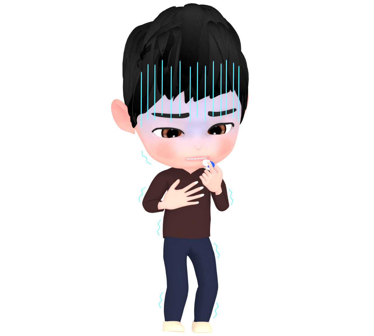 薬を飲む男性のイラスト