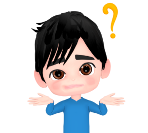 首をかしげる男性のイラスト