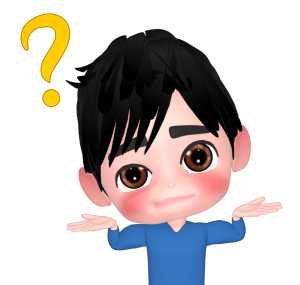 首をかしげる男性のイラスト