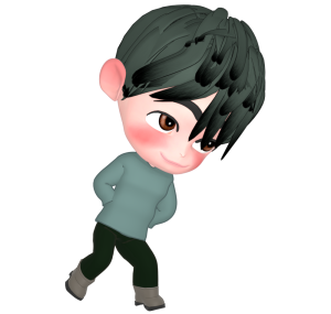 前屈みで歩く男性のイラスト
