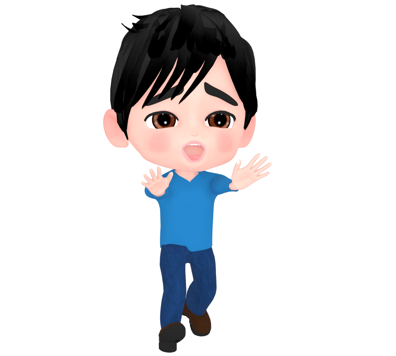 呼び止める男性のイラスト