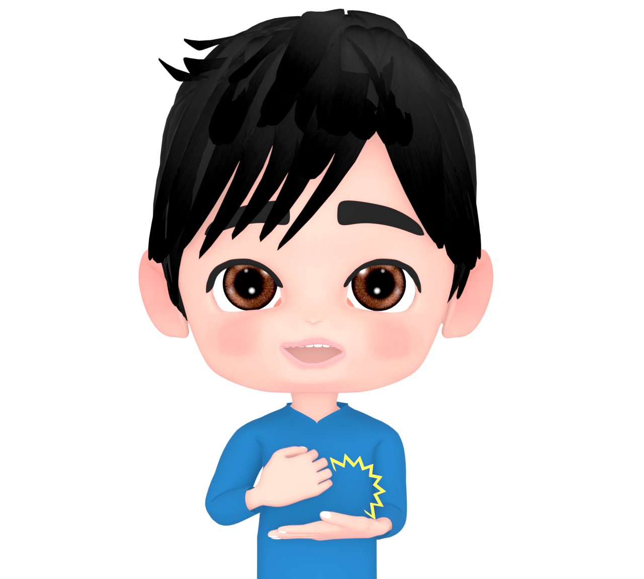 思いついた男性のイラスト